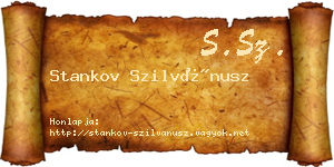 Stankov Szilvánusz névjegykártya